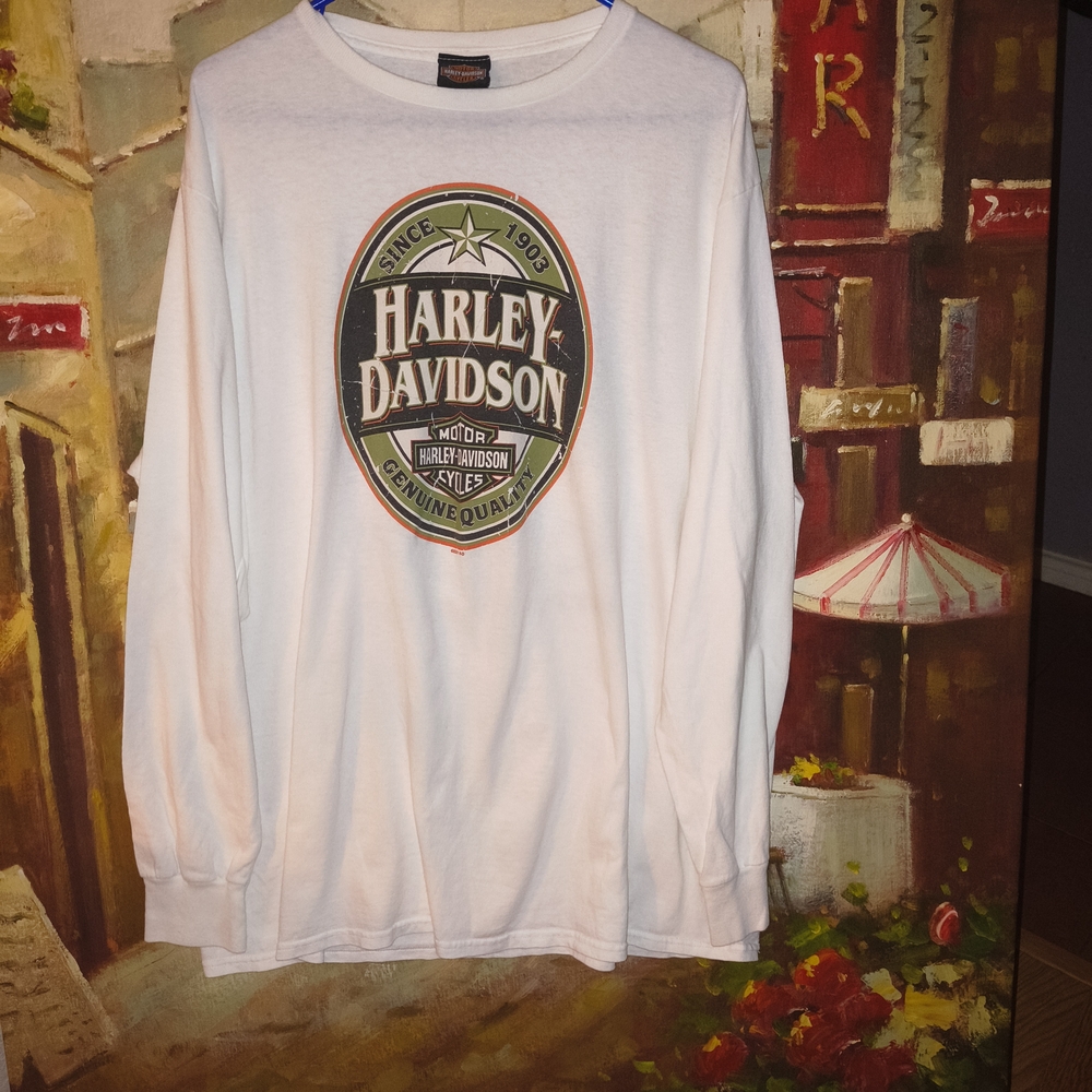 Harley-Davidson White Long Sleeve Shirt